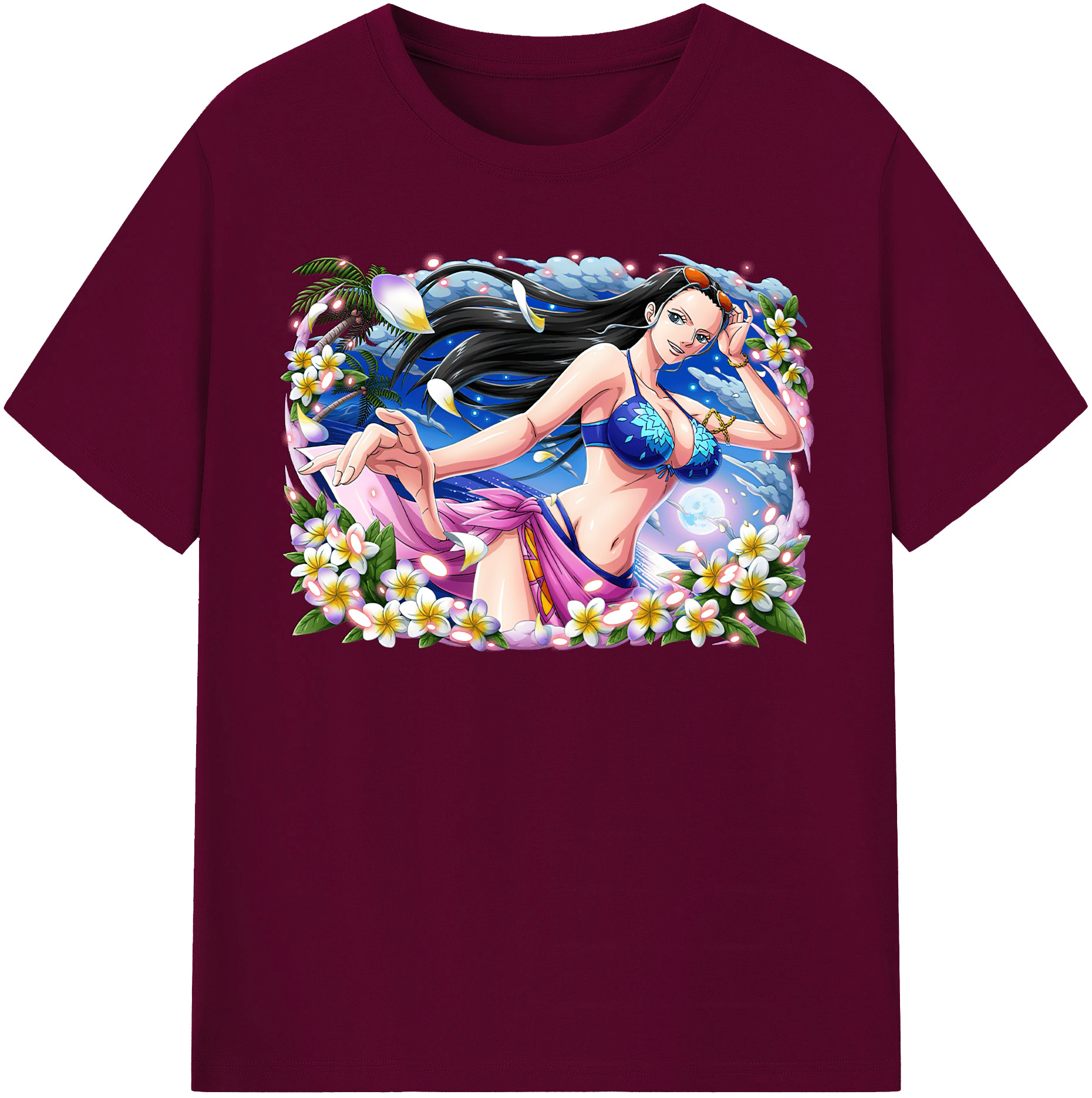（画像用） ワンピース ニコ・ロビン ONE PIECE Nico Robin レディースカジュアルプリントTシャツ（綿100％）